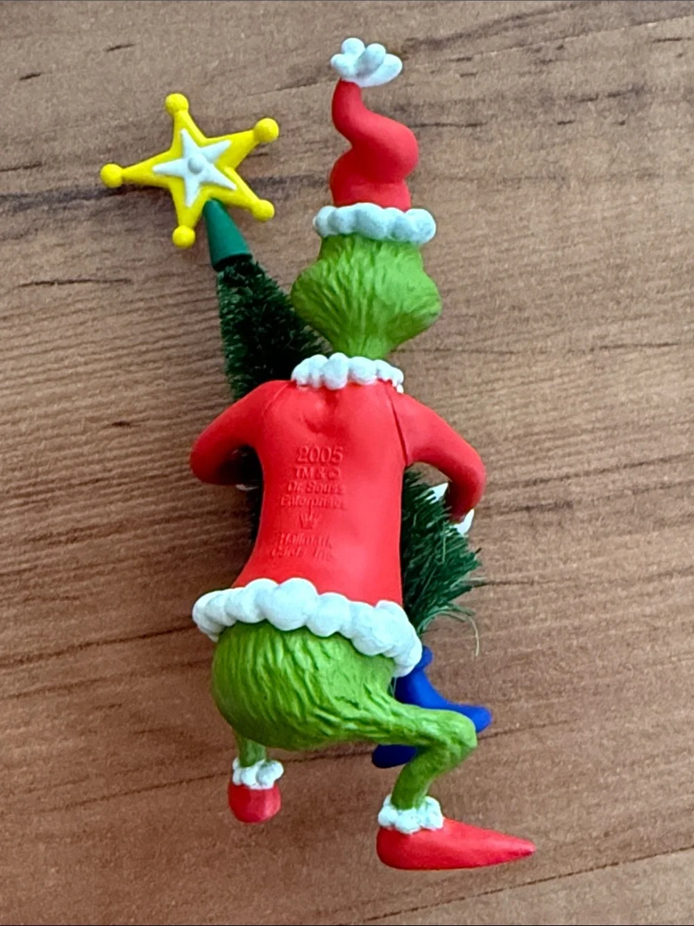 Vintage 2005 Hallmark Dr. Seuss Grinch Tree Napper At Work Christmas Ornament